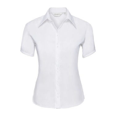 Russell Non-iron ladies blouse short-sleeve – White