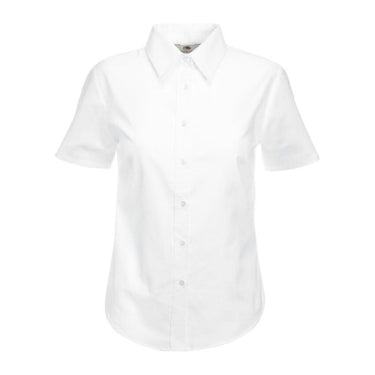 LADY FIT SHORT SLEEVE OXFORD SHIRT – White