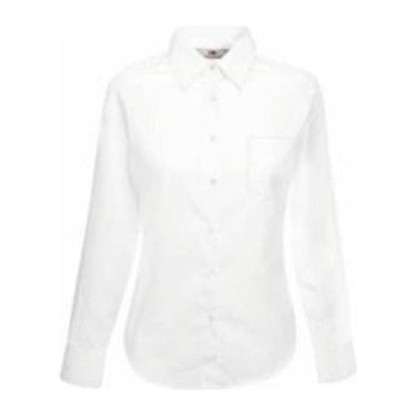 LADY FIT LONG SLEEVE POPLIN SHIRT – White