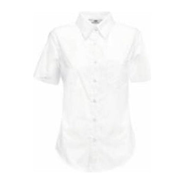 LADY FIT SHORT SLEEVE POPLIN SHIRT – White