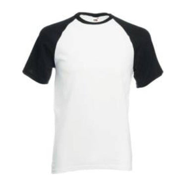 VALUEWEIGHT SHORT SLEEVE BASEBALL T – White/Black