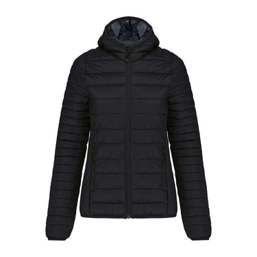 LADIES' LIGHTWEIGHT HOODED PADDED JACKET – Black