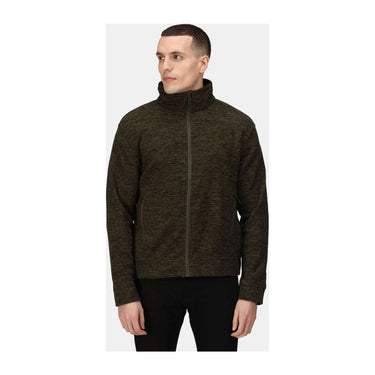 Thornly Men - Full Zip Marl Fleece – Dark Khaki Marl
