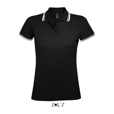 SOL'S PASADENA WOMEN POLO SHIRT – Black/White