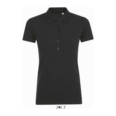 SOL'S PHOENIX WOMEN - COTTON-ELASTANE POLO SHIRT – Black