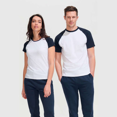 SOL'S FUNKY - FÉRFI 2 SZÍNŰ RAGLÁN UJJÚ PÓLÓ – White/Black