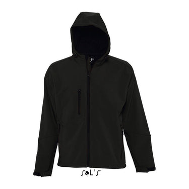 SOL'S REPLAY MEN - HOODED SOFTSHELL – Black