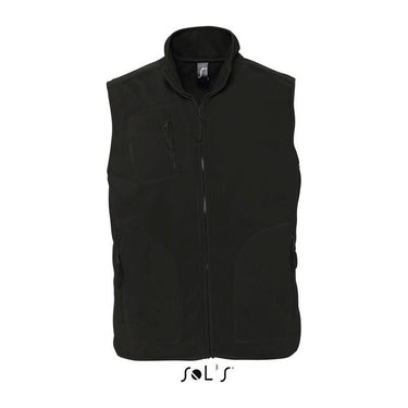 SOL'S NORWAY - UNISEX SLEEVELESS FLEECE CARDIGAN – Black