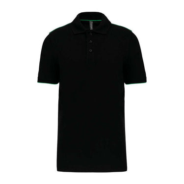 MEN'S SHORT-SLEEVED CONTRASTING DAYTODAY POLO SHIR – Black/Kelly Green
