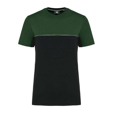 UNISEX ECO-FRIENDLY SHORT SLEEVE TWO-TONE T-SHIRT – Black/Forest Green