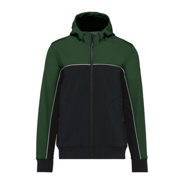 UNISEX 3-LAYER TWO-TONE BIONIC SOFTSHELL JACKET – Black/Forest Green