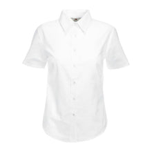 LADY FIT SHORT SLEEVE OXFORD SHIRT – White