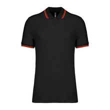 Men'S 2 Striped Short Sleeved Poloshirt – Black/Red