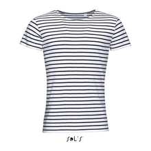 SOL'S MILES MEN - KÖRNYAKÚ CSÍKOS PÓLÓ – White/Navy