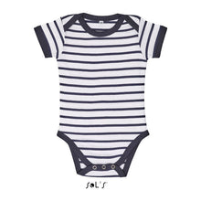 SOL'S MILES BABY - STRIPED BODYSUIT – White/Navy