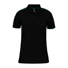 LADIES' SHORT-SLEEVED CONTRASTING DAYTODAY POLO SH – Black/Kelly Green