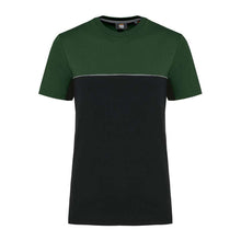 UNISEX ECO-FRIENDLY SHORT SLEEVE TWO-TONE T-SHIRT – Black/Forest Green